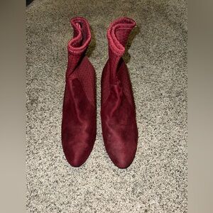 Red ankle booties